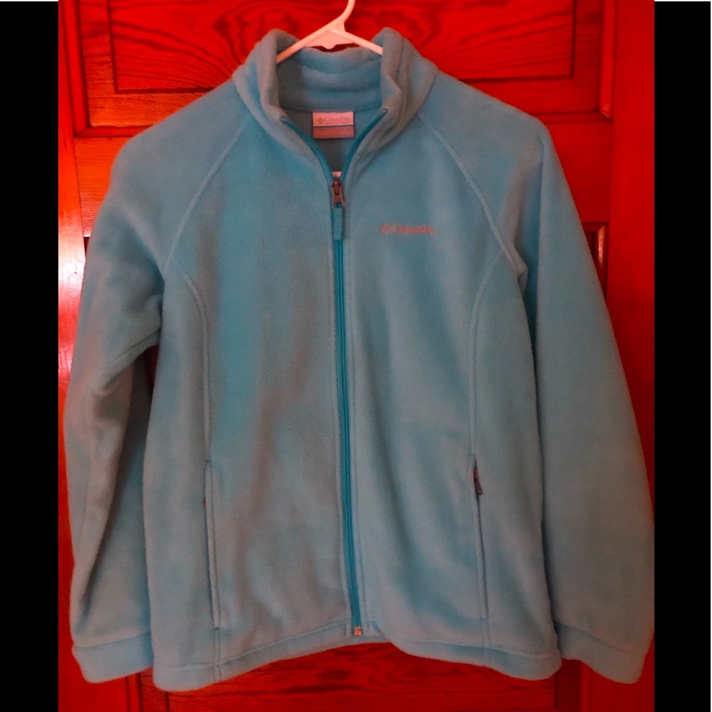 Girls Columbia zip up- teal/blue